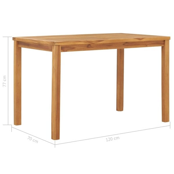 Berkfield Garden Dining Table 120x70x77 cm Solid Teak Wood