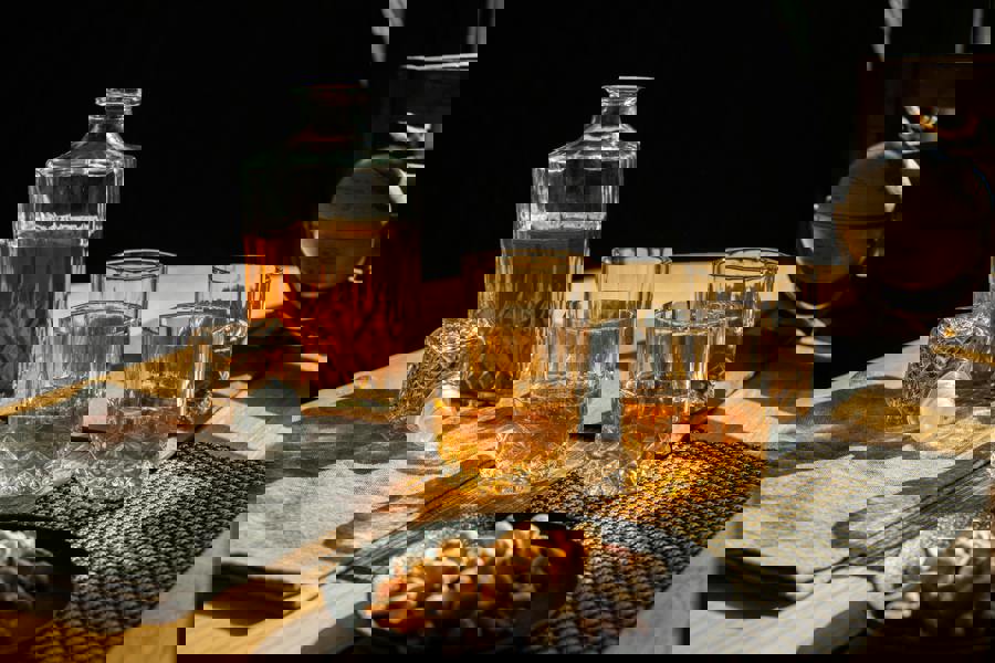 BarCraft Cut Glass Decanter Set