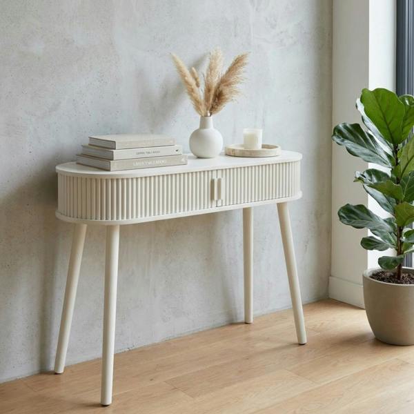 Garden Greatness Maison Ribbed Sand Tone Side Table Modern