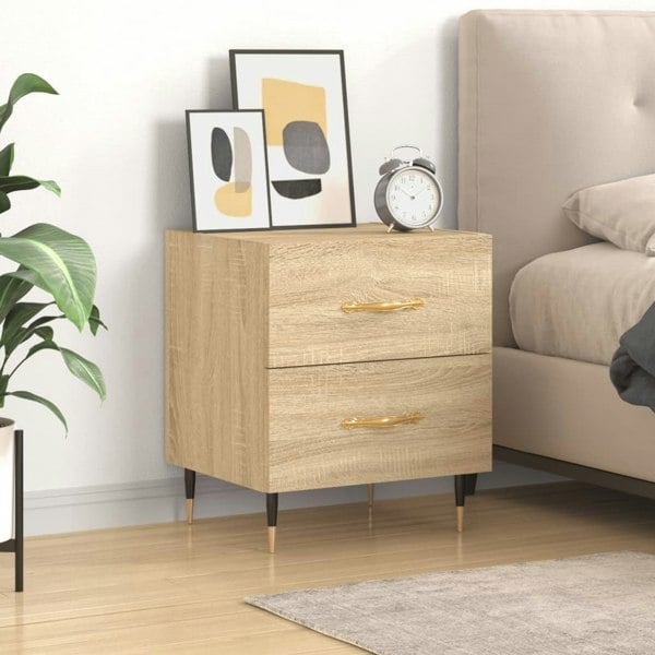 Berkfield Bedside Cabinet Sonoma Oak 40x35x47.5 cm Engineered Wood