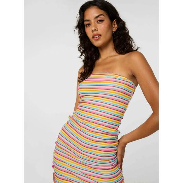 Pink Vanilla Multi Stripe Bandeau Dress
