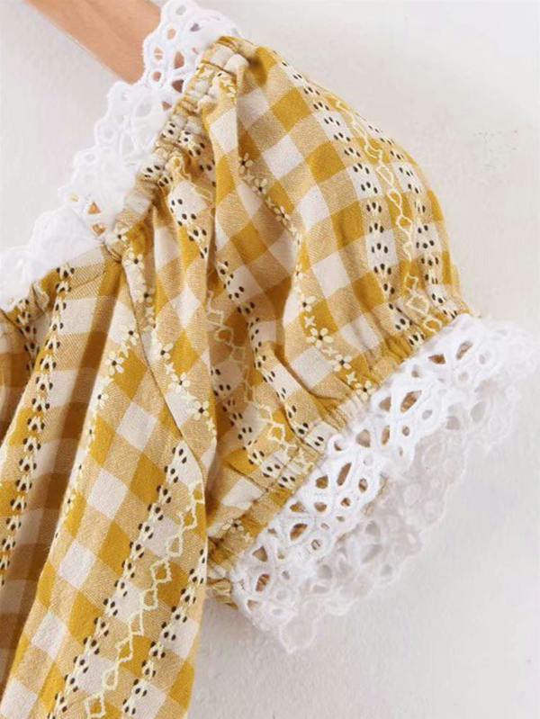 FS Collection Off The Shoulder Puff Sleeve Mini Dress In Mustard Floral Print