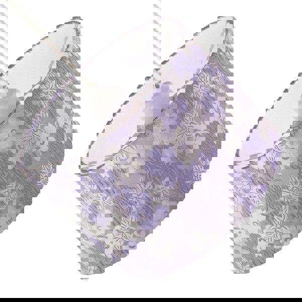 Chic Floral Round Drum Fabric Lamp Shade with Lilac and White Daisies Image 5