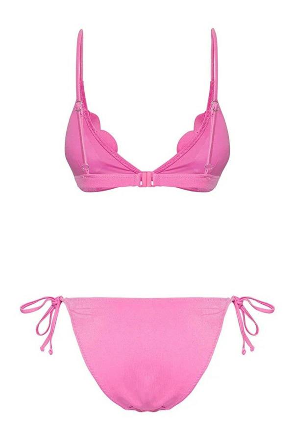 WOVCOR Applique Detail Triangle Padded Regular Waist Bikini Set