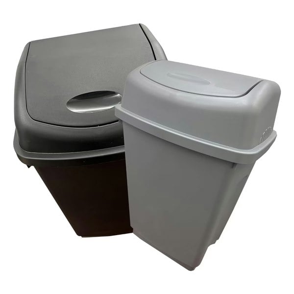 25L & 50L Home Kitchen Office Plastic Waste Bins With Swing Lids