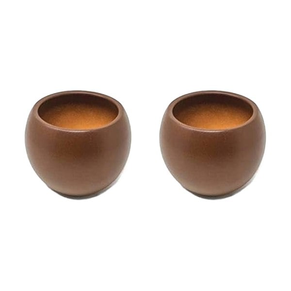 Verano Spanish Ceramics Indoor Textured Round Plant Pots - Rust
