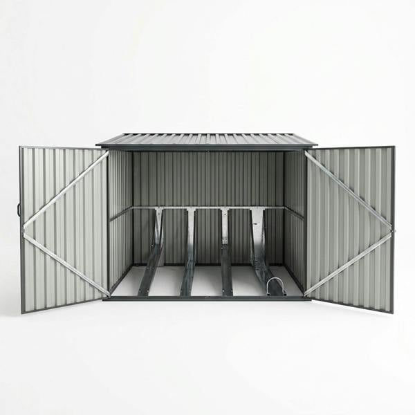 Nicoman Metal Bicycle Storage Shed for Up to 4 Bikes