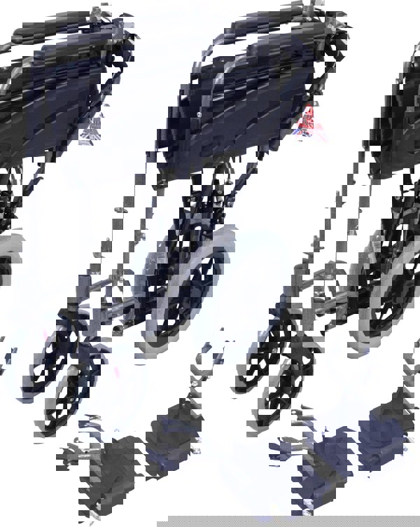 Aidapt Compact Transport Aluminium Wheelchair Hammered Effect