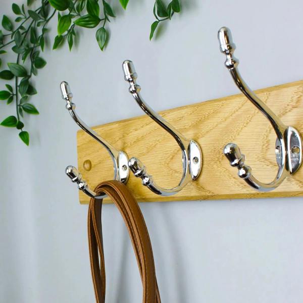 Cast Iron Acorn Design Coat Hook In Polished Chrome Finish 130mm - Pack of 5