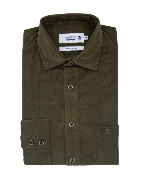 Green Corduroy Shacket
