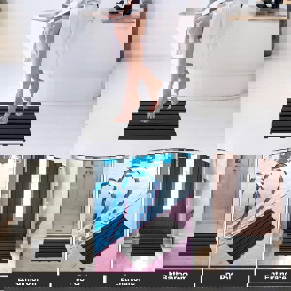 MANTRARAJ Bamboo Bathroom Duckboard Board Bath Shower For Bathroom Showers Bathtubs Floors Anti Slip Bath Mat (Black)