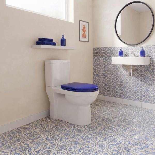 RTS Electric Blue Top Fix Slow Close Quick Release Toilet Seat