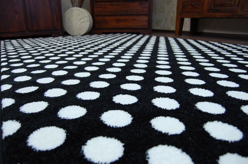 RugsX Sketch Rug - Black & White Polka Dots