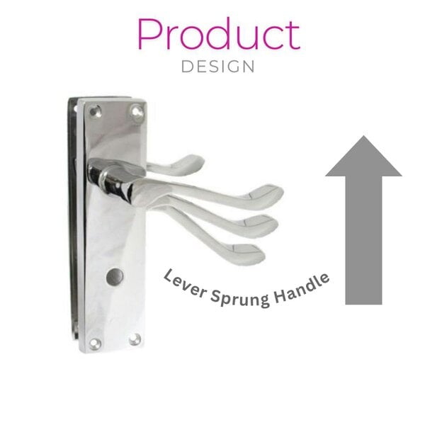 EDH Door Hardware Chrome Bathroom Victorian Style Door Handle Privacy Lock + Bathroom SASH Lock x1