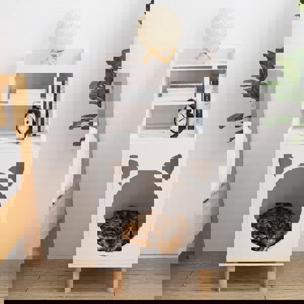 Pura Side Table With Pet House, Wood-Weilai Concept-Weilai Concept