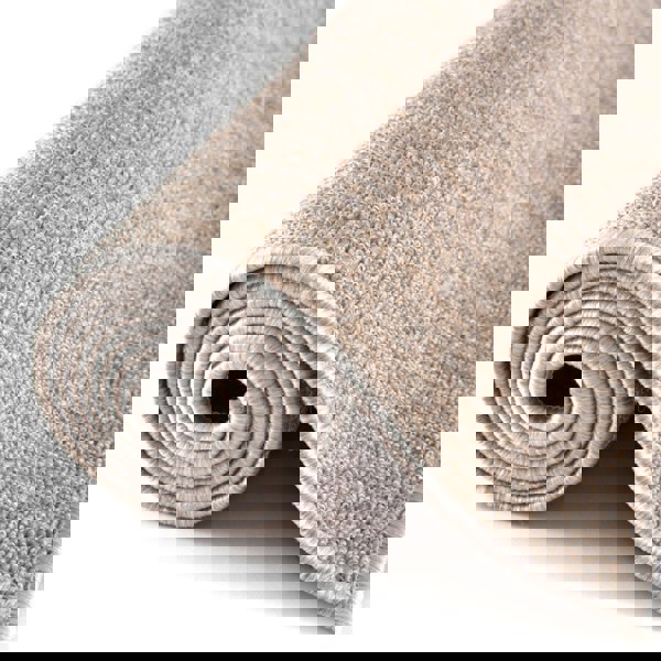 Beige Low Pile Area Rug Plain Design non-shedding