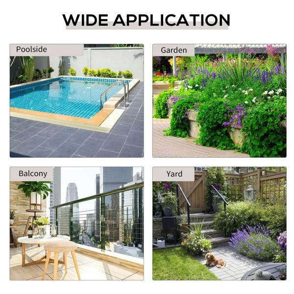 Folding rattan coffee table shown in poolside, garden, balcony, and yard settings