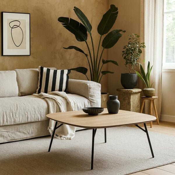 Wyld Haus Johannesburg Square Natural Oak Coffee Table Round Edges
