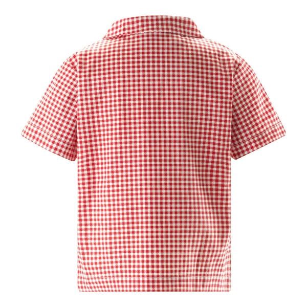 Rachel Riley Red Gingham Shirt & Dungaree Set
