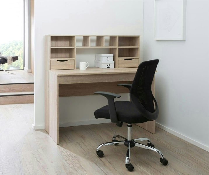 Dorel Home Albion Desk with 2 Drawers in Light Oak