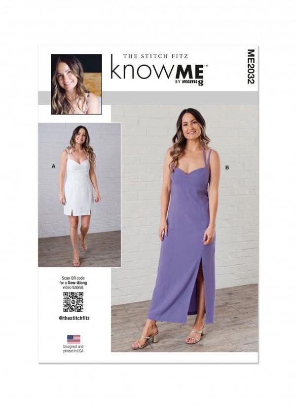 Know Me Sewing Pattern 2032, Dresses for Women, K5 (8-10-12-14-16) - Intermediate