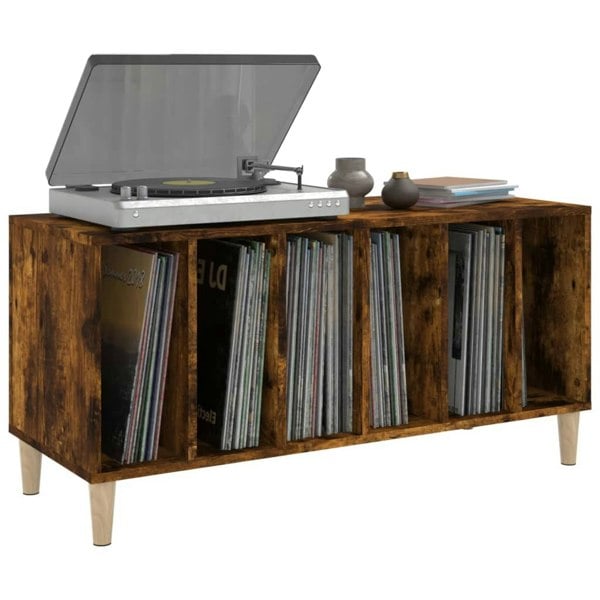 Berkfield Record Cabinet Smoked Oak 100x38x48 cm Engineered Wood