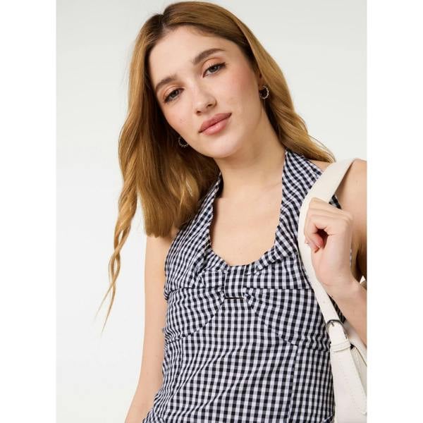 Pink Vanilla Gingham Halter Neck Dress