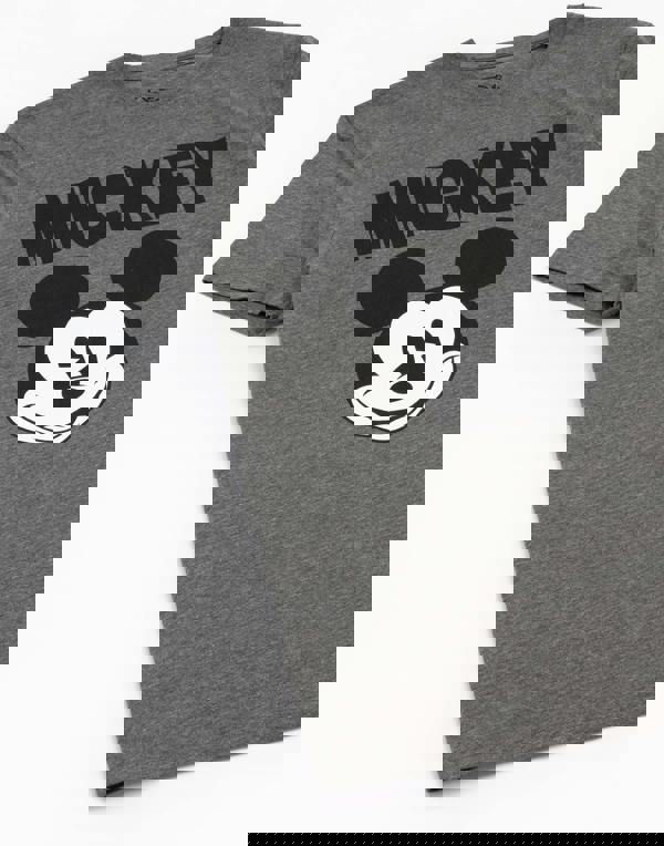 Disney Womens Grey Mickey Mouse Short Sleeved T-Shirt