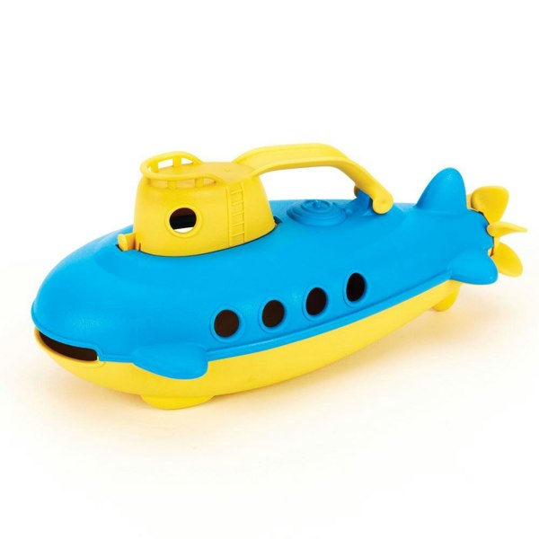 Green Toys Submarine With Yellow Handle - Made From 100% Recycled Plastic