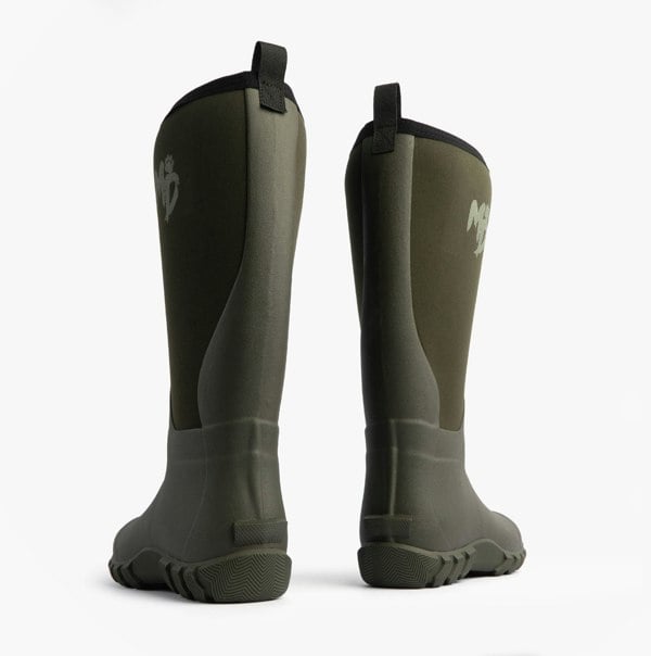 Mud Dogs RUTLAND TALL Neoprene Wellington Boots Olive