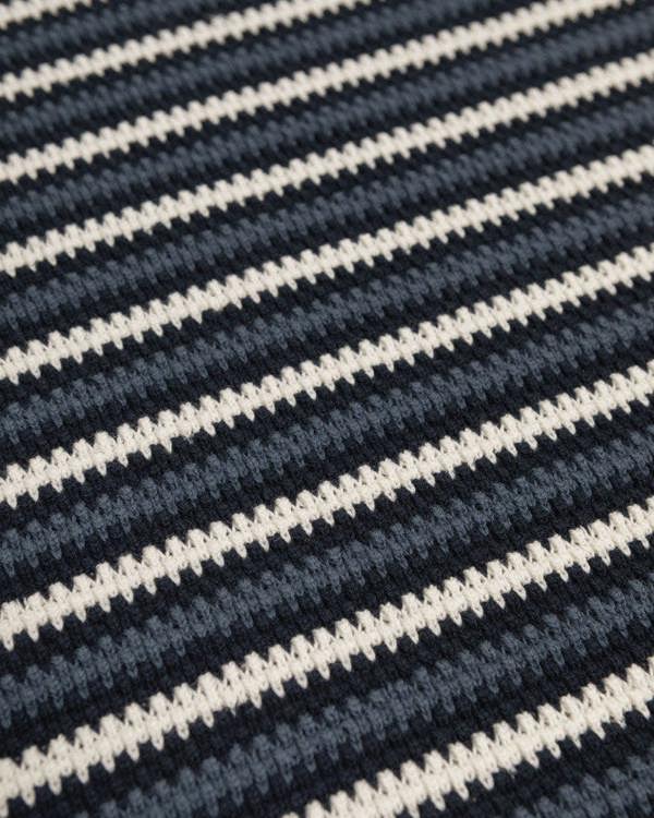 Steel & Jelly Pimlico - Knitted Stripe Trophy Neck Polo Shirt