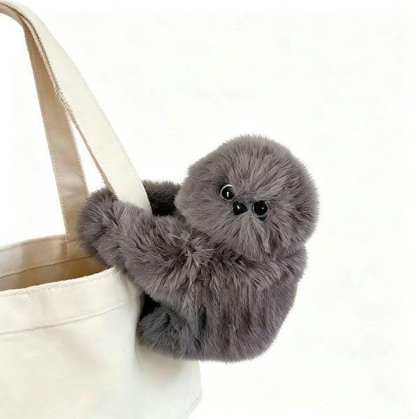 Leaper Cute Emotional Doll Bag Plush Toy - Grey