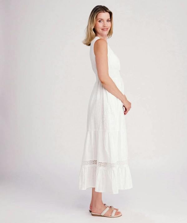 Pia Rossini Acapulco - Lace Empire Waist Maxi Dress
