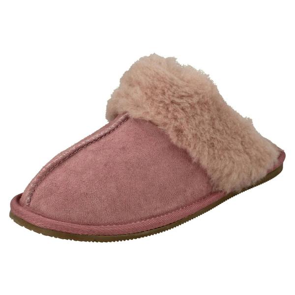 Clarks Ladies Clarks Faux Fur Cuff Mule Slippers Warm Lux