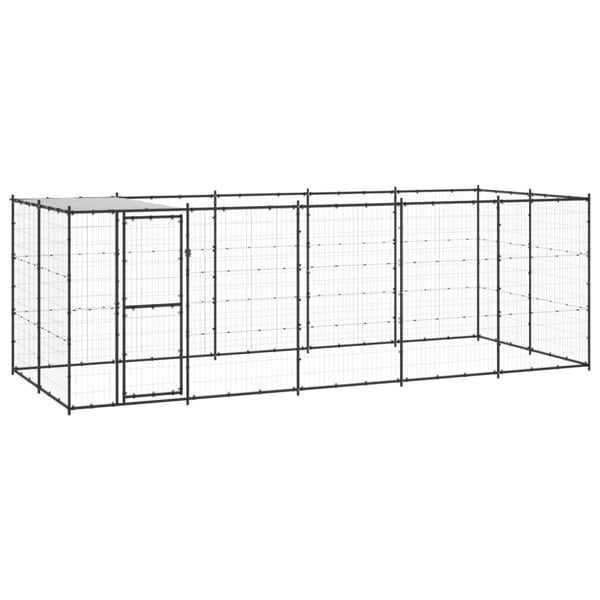 Berkfield Outdoor Dog Kennel Steel with Roof 12.1 m2