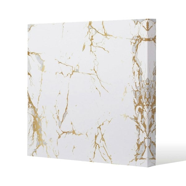 Benjamin Tate Design Golden Marble Slim Style Canvas Print  90x90cm , 15mm Slim Real wood.