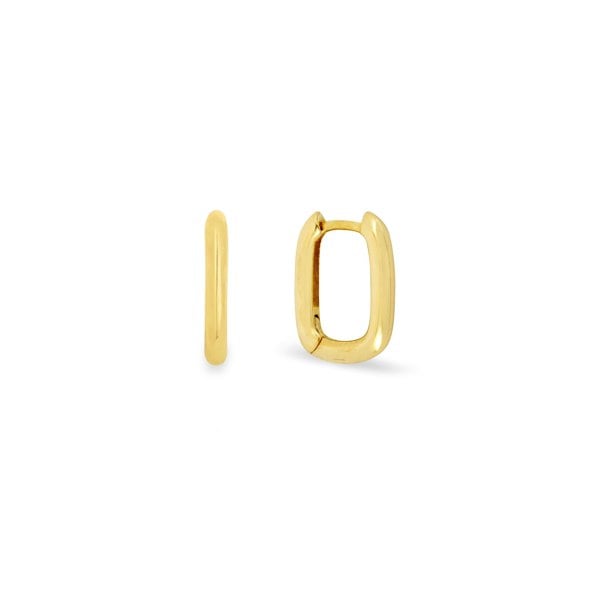 Gold Trip Mini Squared Oval Hoops