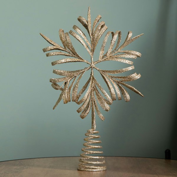 Samuel Alexander 29cm Antique Gold Snowflake Christmas Tree Topper