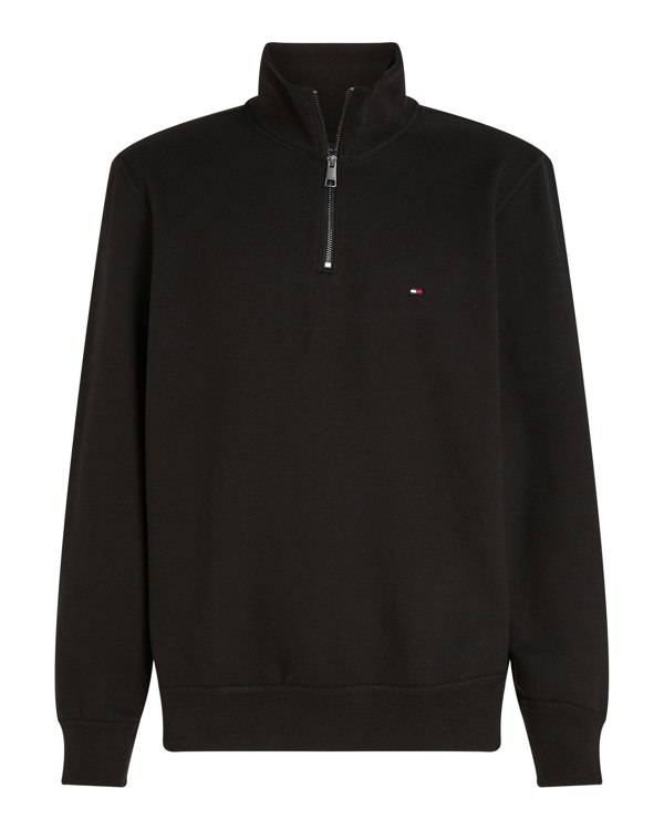 Tommy Hilfiger Essential Fleece Mens Half Zip Sweatshirt - Black