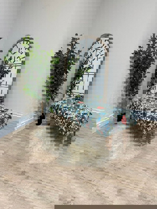 CONTACT US PREMIUM PEACOCK FOOTSTOOL GREEN FLORAL POUFFE FOOTREST TABLE - ISTOOLS