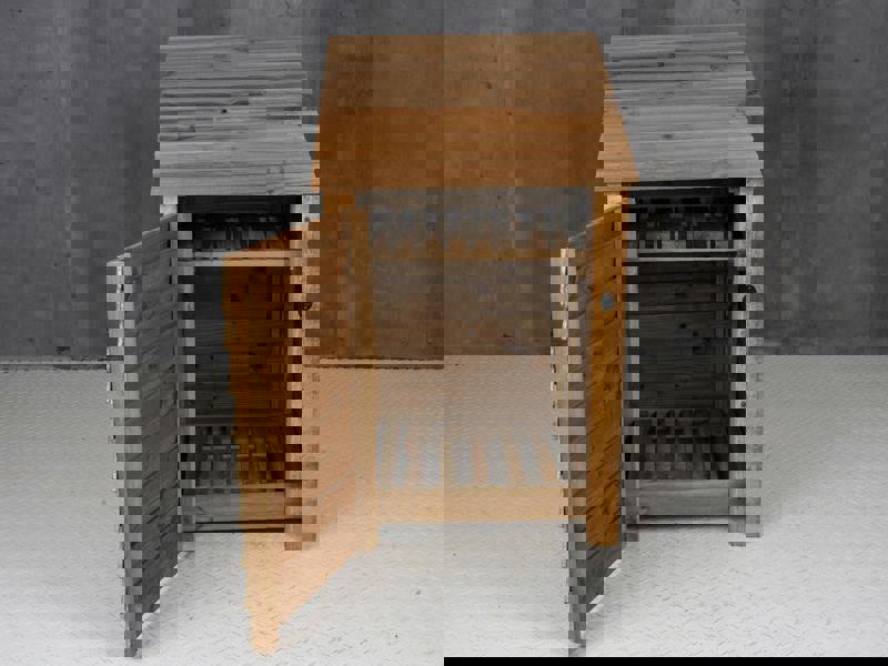 Arbor Garden Solutions Wooden Log Store with Door and Shelf W-79cm, H-126cm or 180cm, D-88cm - Brown Finish