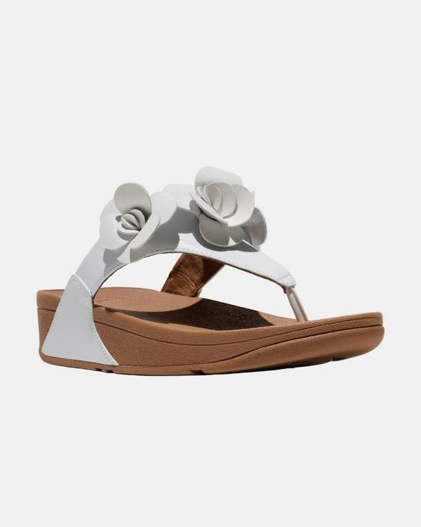 FitFlop Womens Lulu Flower Toe-Post Sandals - Urban White 194