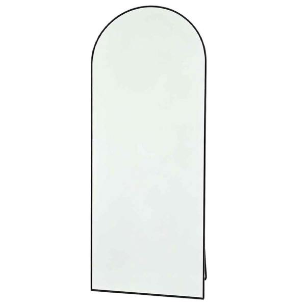 Gr8 Home 165x60cm Arched Full Length Mirror Black Aluminium Frame Floor Standing