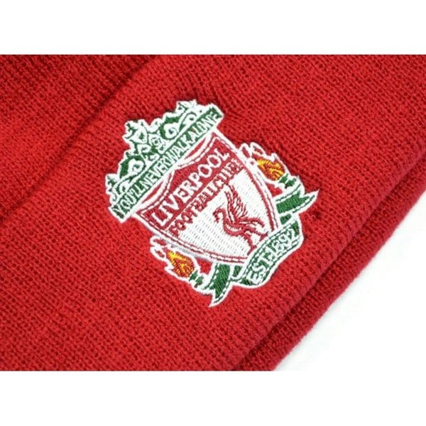 Liverpool FC Official Adults Knitted Turn Up Hat - Red