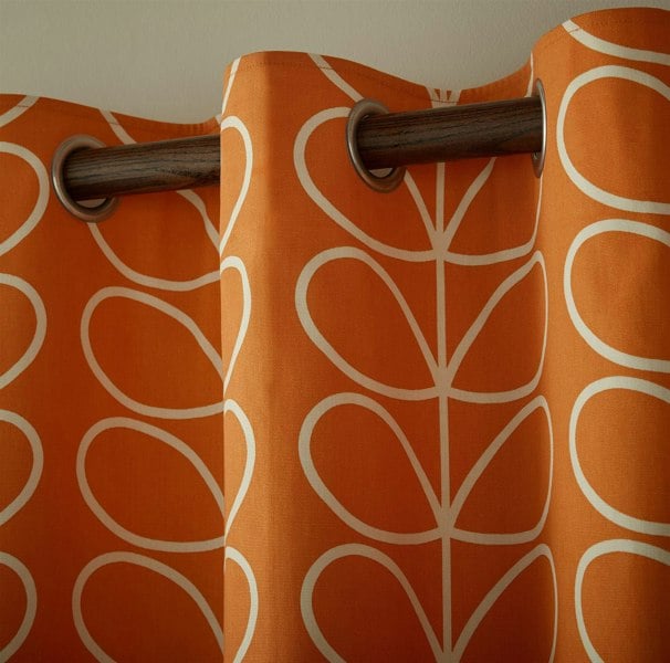 Orla Kiely Linear Stem Fully Line Eyelet Curtains