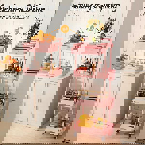 Levede Rolling Kitchen Cart Island Portable Serving Trolley Beauty Storage Rack