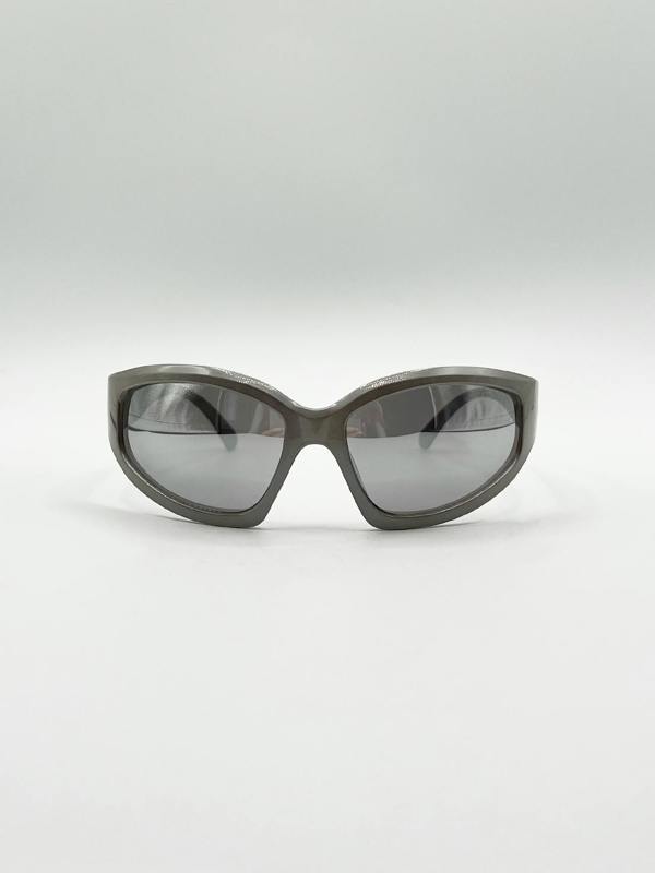 Silver Racer Wrap Sunglasses - svnx