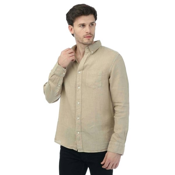Gant Mens Linen Regular Shirt - Beige