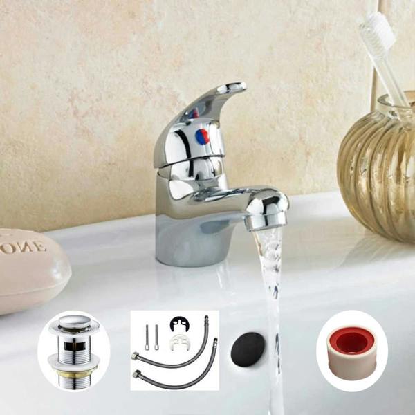 Havendro Cloakroom Basin Mono Mixer Tap Chrome Bathroom Sink Tap with Fixings and Waste