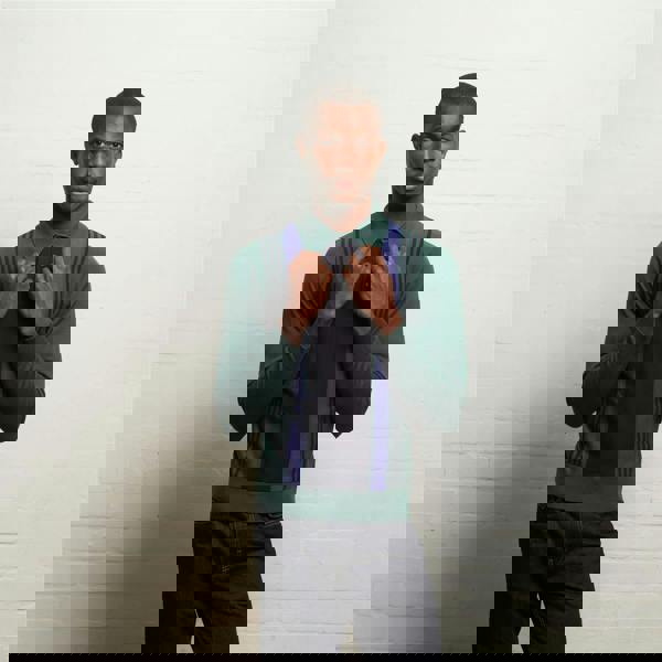 Gabicci V55GM00 Mens Searle Long Sleeve Knitted Three Button Polo Gabicci Vintage - IVY